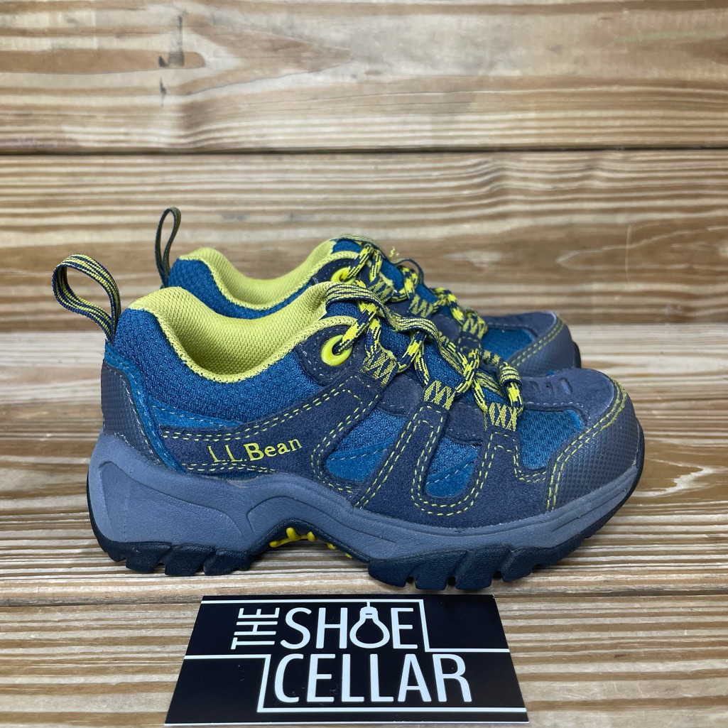 Llbean Toddler Boy’s 10 Blue/Yellow Fabric Athletic Lace Up Hiking Sneakers
